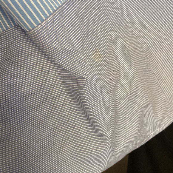 Maje 1 blue pinstripe long sleeve midi dress EUC - Picture 6 of 8